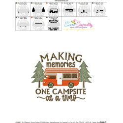 Making Memories One Campsite at a Time Camping Lettering Embroidery Design Pattern-3