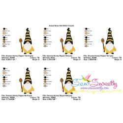 Gnome Honey Dipper Embroidery Design Pattern-2