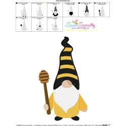 Gnome Honey Dipper Embroidery Design Pattern-3