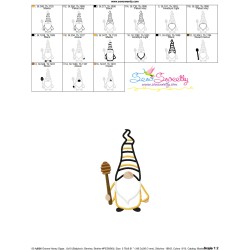 Gnome Honey Dipper Applique Design Pattern-3