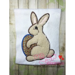 Easter Bunny With Egg Applique Design Pattern-2