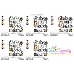 Shake Your Honey Maker Lettering Embroidery Design Pattern-2