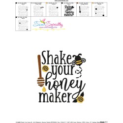 Shake Your Honey Maker Lettering Embroidery Design Pattern-3