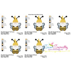 Bee Gnome Embroidery Design Pattern-2