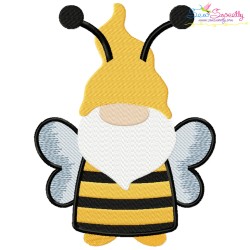 Bee Gnome Embroidery Design Pattern-1