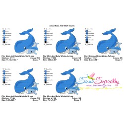 Mom And Baby Whale Embroidery Design Pattern-2