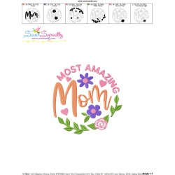 Most Amazing Mom Lettering Embroidery Design Pattern-3