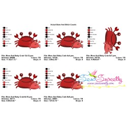 Mom And Baby Crab Embroidery Design Pattern-2