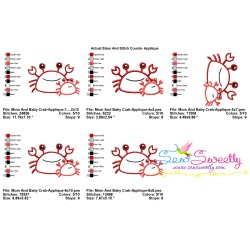 Mom And Baby Crab Applique Design Pattern-2
