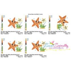 Mom And Baby Starfish Embroidery Design Pattern-2