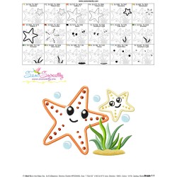 Mom And Baby Starfish Applique Design Pattern-3