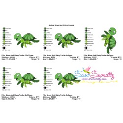 Mom And Baby Turtle Embroidery Design Pattern-2
