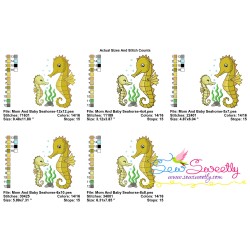 Mom And Baby Seahorse Embroidery Design Pattern-2