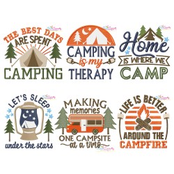 Camping Lettering Embroidery Design Bundle-2-1