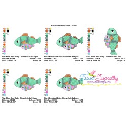 Mom And Baby Clownfish Embroidery Design Pattern-2