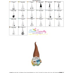 Gnome With Coffee-5 Embroidery Design Pattern-3