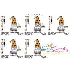 Gnome With Coffee-4 Embroidery Design Pattern-2