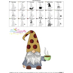 Gnome With Coffee-4 Embroidery Design Pattern-3