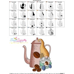 Gnome With Coffee-2 Embroidery Design Pattern-3