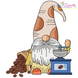 Gnomes With Coffee Embroidery Design Bundle-8