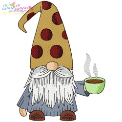 Gnomes With Coffee Embroidery Design Bundle-3