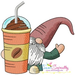Gnomes With Coffee Embroidery Design Bundle-4