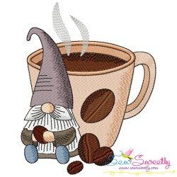 Gnomes With Coffee Embroidery Design Bundle-2