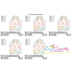 Four Ever Wild 4th Birthday Embroidery Design Pattern-2