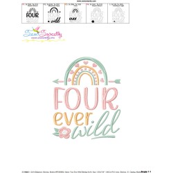 Four Ever Wild 4th Birthday Embroidery Design Pattern-3