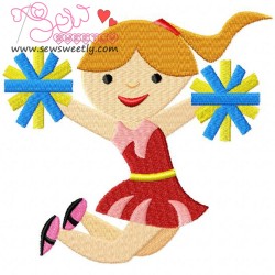 Cheerleader-1 Embroidery Design Pattern-1