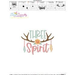 Three Spirit Antlers 3rd Birthday Embroidery Design Pattern-3