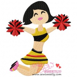 Cheerleader-2 Embroidery Design Pattern-1