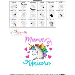 Mama Unicorn Lettering Embroidery Design Pattern-3
