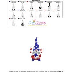 4th of July Patriotic Gnome Star Embroidery Design Pattern-2