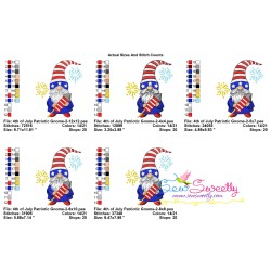 4th of July Patriotic Gnome Rocket Fireworks Embroidery Design Pattern-3