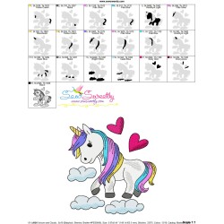 Unicorn and Clouds Embroidery Design Pattern-3