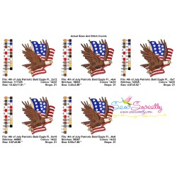 4th of July Patriotic Bald Eagle Flag-1 Embroidery Design Pattern-3