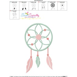 Boho Dream Catcher Embroidery Design Pattern-3