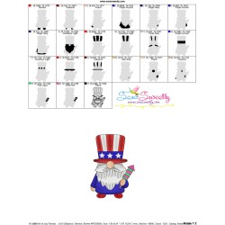4th of July Patriotic Gnome Rocket Hat Embroidery Design Pattern-2