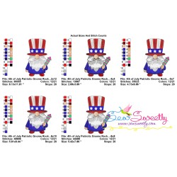 4th of July Patriotic Gnome Rocket Hat Embroidery Design Pattern-3