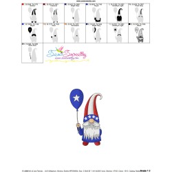 4th of July Patriotic Gnome Star Balloon Embroidery Design Pattern-2
