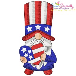 4th of July Patriotic Gnomes Embroidery Design Bundle-7