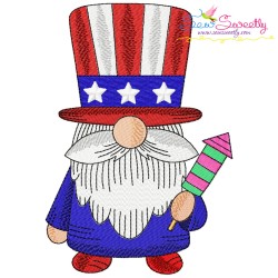 4th of July Patriotic Gnomes Embroidery Design Bundle-8