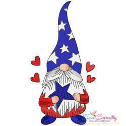4th of July Patriotic Gnomes Embroidery Design Bundle-3