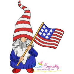 4th of July Patriotic Gnomes Embroidery Design Bundle-2