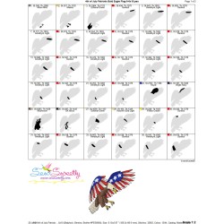 4th of July Patriotic Bald Eagle Flag-9 Embroidery Design Pattern-2