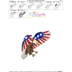 4th of July Patriotic Bald Eagle Flag-9 Embroidery Design Pattern-3