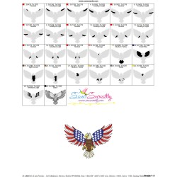 4th of July Patriotic Bald Eagle Flag-7 Embroidery Design Pattern-2