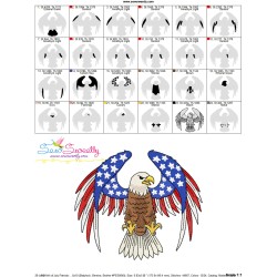 4th of July Patriotic Bald Eagle Flag-8 Embroidery Design Pattern-2