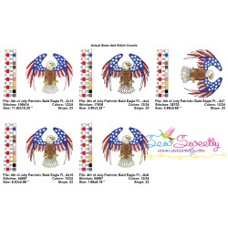 4th of July Patriotic Bald Eagle Flag-8 Embroidery Design Pattern-3